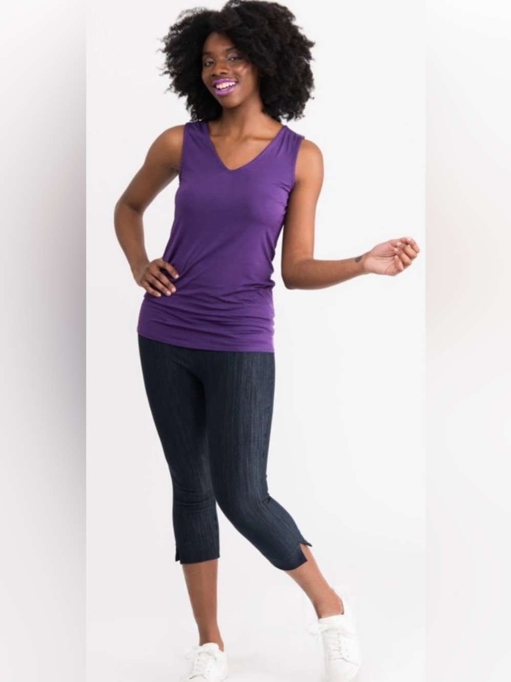Agnes & Dora Fitted V-Neck Tank